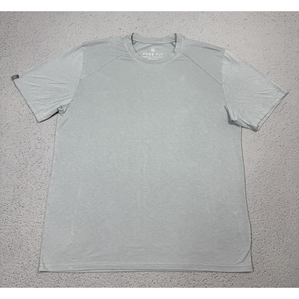 Free Fly Shirt Mens XL Gray Short Sleeve Crewneck Bamboo Tee Tagless Casual